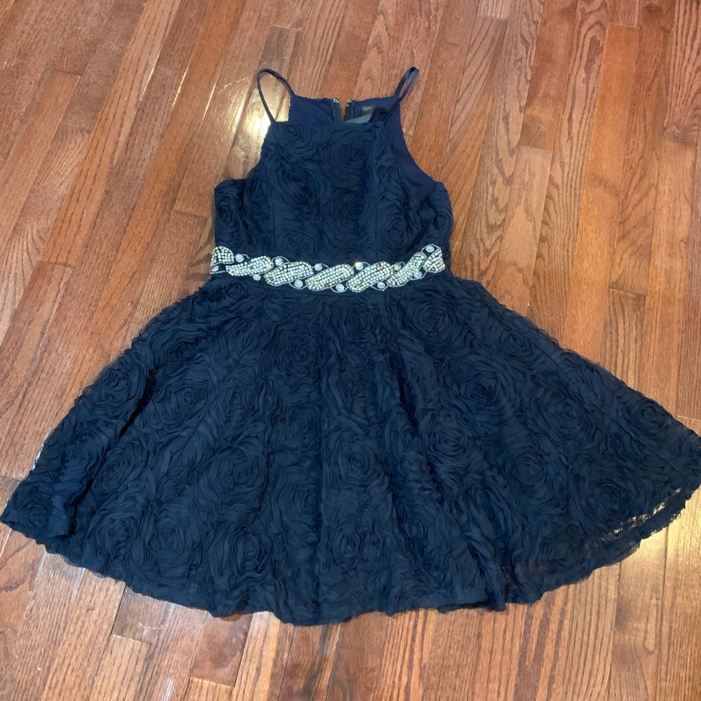 Spaghetti straps, short cocktail dress with